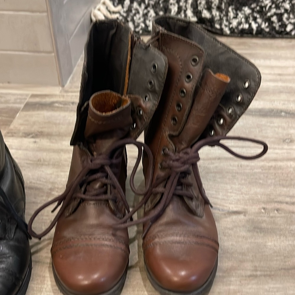 Steve Madden Brown Troopa Combat Boot, Women’s size 7